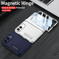 Étui de téléphone avec béquille magnétique intégrée et protection d'écran intégrée pour iPhone Duo