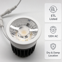 GC07002 Plafonnier encastré carré sans cadre en plâtre LED COB 7W 10W pour le marché américain