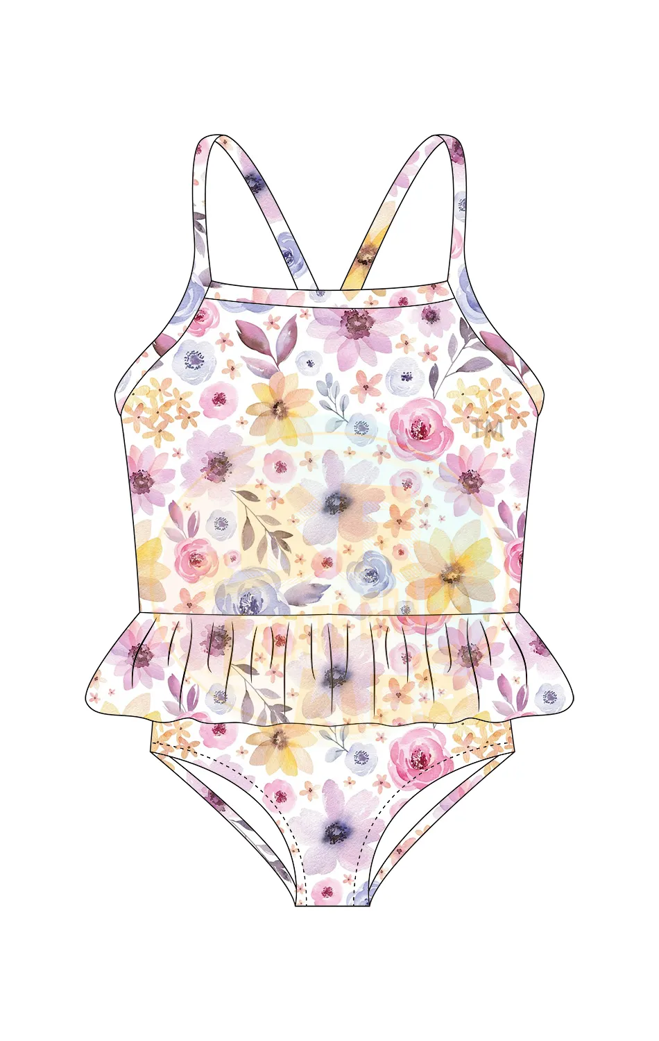 Baby Boutiques Swimwear Toddler Girl One Piece Ruffle Bathing Suit Children Floral Printed Beach Wear Kids Bikini Sport Swimsuit