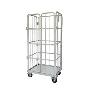 <span class=keywords><strong>Chariot</strong></span> <span class=keywords><strong>de</strong></span> stockage mobile en métal galvanisé pour laverie, cage roulante pliable et empilable en zinc pour entrepôt, <span class=keywords><strong>chariot</strong></span> <span class=keywords><strong>de</strong></span> sécurité à roulettes - Product Image 5