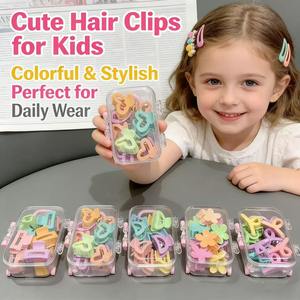 Taşınabilir Plastik Çocuk Mini Toka Seti 7cm Renkli Karikatür Saç Aksesuarları Kızlar İçin Günlük Kullanım Sevimli Saç Süsü - Product Image 1