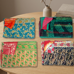 couverture en kantha ancienne faite à la main - Product Image 3