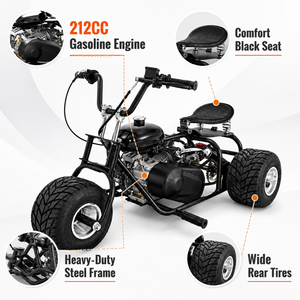 Kart de Montaña de 212cc, 4 Tiempos, a Gasolina, para Exteriores, Sube Escalones sin Esfuerzo, Kart de Carreras Todoterreno, Velocidad Máxima de 60 km/h, 200 kg - Product Image 2