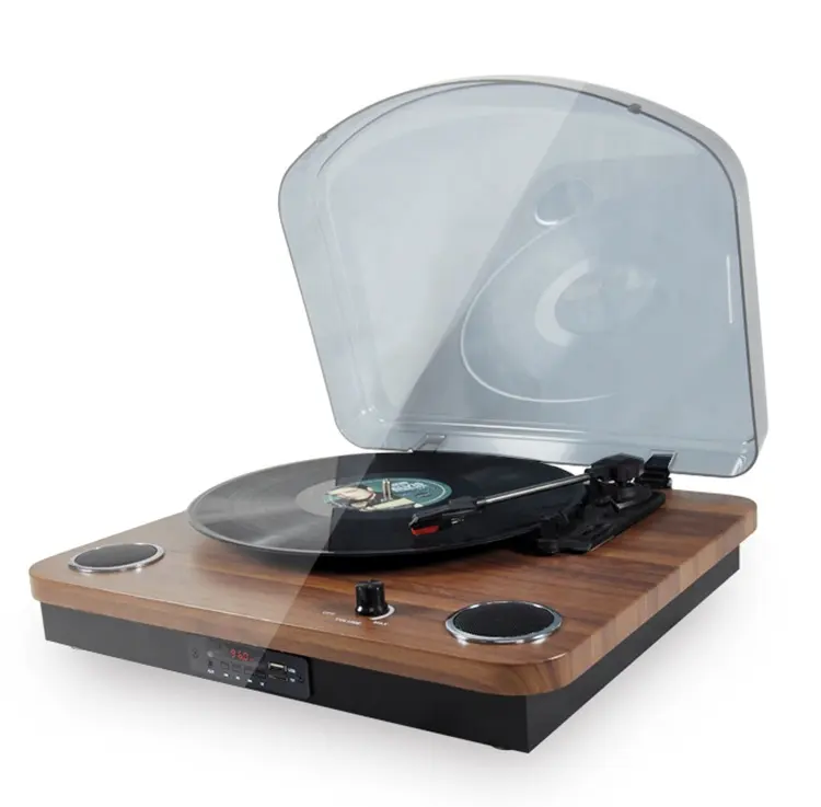 Audmic moderno Retro de disco de vinilo reproductor LP Vintage mesa giratoria con altavoces