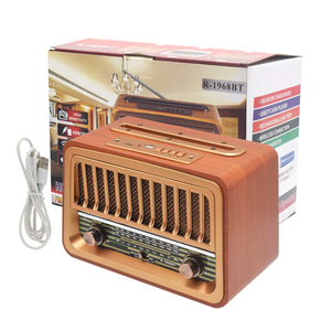 Radio rétro classique en bois R-1968BT AM/FM/SW 3 bandes avec fente USB TF Haut-parleur BT Radio vintage - Product Image 6