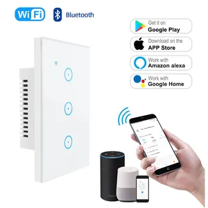 120*74 мм США стандарт 1/2/3gang Tuya smart life home wifi умный настенный светильник сенсорный выключатель работает с Alexa Google