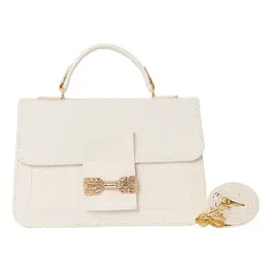 Sac bandoulière Lesly blanc en PU, style vintage, fermeture à boucle, sac messager pour femme, imperméable, motif uni, usage quotidien - Product Image 4