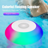 Haut-parleur de douche Hifi Sound IPX7 Résistance à l'eau Haut-parleur BT sans fil portable rond extérieur avec lumière LED colorée