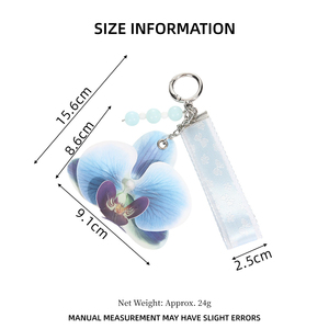 พวงกุญแจริบบิ้นผีเสื้อแฟชั่น <span class=keywords><strong>ดอก</strong></span>ไม้ฮาวาย <span class=keywords><strong>ดอก</strong></span>ไม้ประดิษฐ์ ผีเสื้อไทย กล้วยไม้ประดิษฐ์ ลูกปัด พวงกุญแจรถยนต์ จี้กระเป๋า - Product Image 6
