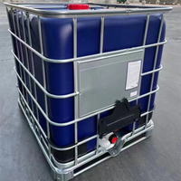 Réservoir IBC blanc de 1000 litres, fût carré en plastique pour le stockage d'eau ou d'essence, avec options en matériau ferreux durable noir ou bleu