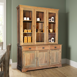Estantería de gabinete mueble de madera de teca antigua reciclada, mueble regenerado Indonesia - Product Image 2