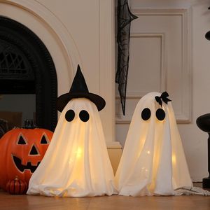 Decoración <span class=keywords><strong>de</strong></span> tela para fiesta <span class=keywords><strong>de</strong></span> Halloween en interiores, fantasma <span class=keywords><strong>de</strong></span> Halloween <span class=keywords><strong>con</strong></span> batería, decoración <span class=keywords><strong>con</strong></span> sombrero <span class=keywords><strong>de</strong></span> <span class=keywords><strong>bruja</strong></span> y lazo, fantasma <span class=keywords><strong>de</strong></span> Halloween iluminado <span class=keywords><strong>de</strong></span> pie - Product Image 1