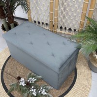 Pouf Ottoman Pliant en Velours pour Chambre à Coucher, avec Rangement, Banc Convertible Extensible, Vente en Gros Usine