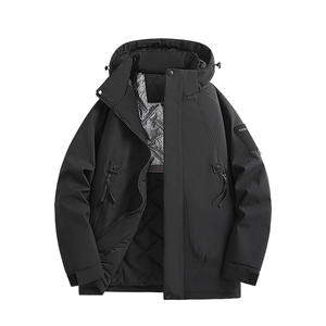 Chaqueta Impermeable con Capucha Desmontable, Elegante y Cálida para Invierno, Transpirable, Cortavientos, con Función de Control de Temperatura, Holgada y Cómoda - Product Image 1