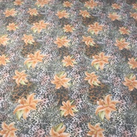 Tissu en Organza Chiffon 100% Polyester Tricoté Scintillant Brodé de Fleurs de Lys Léopard Vintage pour Robes et Accessoires de Soirée Formelle