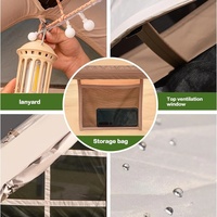Tente de glamping gonflable de luxe 6.3 ㎡   Tente de camping familiale imperméable avec tissu Oxford 300D, personnalisation OEM