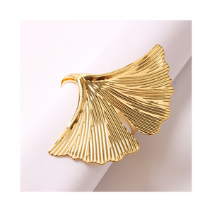 Anneau de serviette feuille d'érable argent plaqué or Anneau de serviette feuille fermoir de serviette feuille Anneau de <span class=keywords><strong>mouchoir</strong></span> - Product Image 3