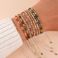 Go2boho-Ensembles de mode d'été délicats pour femmes, 9 pièces, bracelets en perles dorées extensibles, fêtes de mariage, cuivre