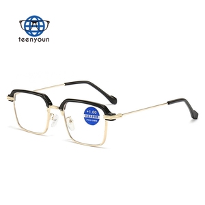 Teenyoun métal lunettes de lecture Anti lumière bleue métal Texture affaires classique presbytie cadre lunettes de lecture hommes en gros - Product Image 4