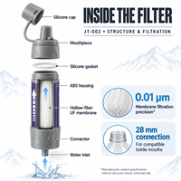 Paille filtrante à eau réutilisable pour l'extérieur, purificateur d'eau personnel portable pour le camping, la randonnée, la survie, les situations d'urgence, vente en gros