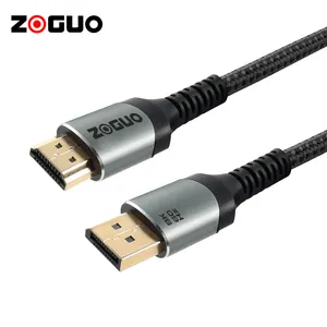 Silver Hdmi to Dp 8K Wire Hdmi Cable 2.1 HD 48 Gbps Cable New Arrival Support HDR Dynamic