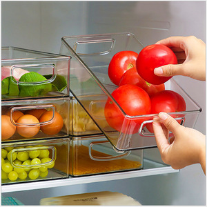 Hot Selling Transparent PET Plastic Freezer Organizer Airtight Food Freezer Box Fridge Bins Stackable Storage Refrigerator Box