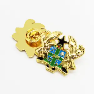 Ghana Arm Pin Supplier Wholesale Ghana Country Enamel Lapel Pins Gold Tone Ghana Badge Pin