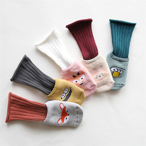Calcetines antideslizantes de algodón con dibujos animados para niños, calcetines cálidos hasta la rodilla con dibujos de zorros, venta al por mayor - Product Image 1