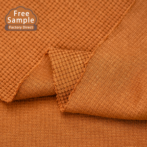 थोक 220gsm कपास 46% पॉलिएस्टर वाफले कपड़े cvc नरम आरामदायक शादी परिधान टी-शर्ट जैकेट हूडी - Product Image 2