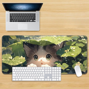 Tapis de bureau extra large sur le thème du chat, tapis de souris et de clavier d'ordinateur mignon et amusant - Product Image 3