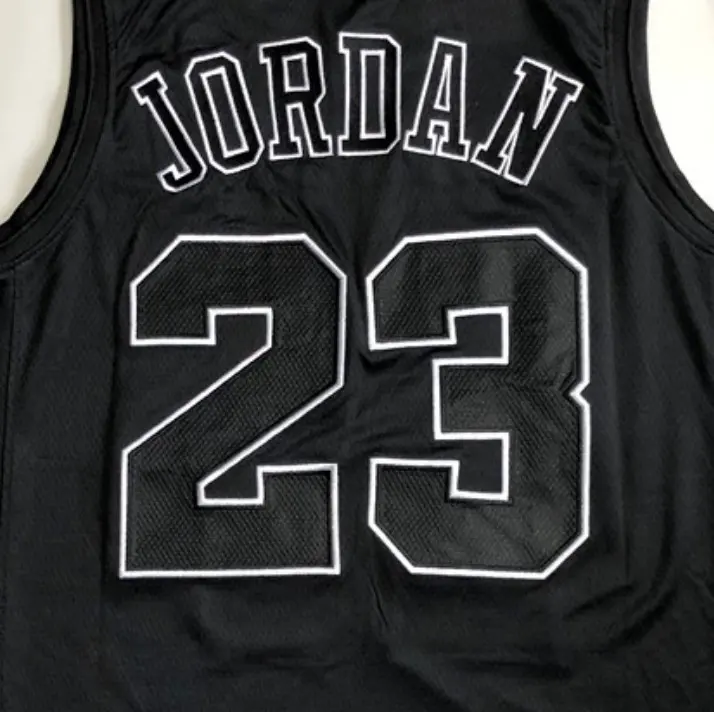 Hot Geatland Michael 23 Black MVP Best Quality Full Embroidered Basketball Jersey