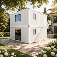 Maison duplex préfabriquée de luxe à 2 étages, maison modulaire détachable à 2 chambres