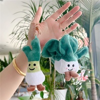 Vente en gros de figurines végétales créatives en peluche porte-clés mignon en peluche brocoli chou porte-clés en peluche citrouille