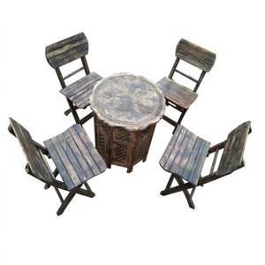 Modern Bamboo <b>Round</b> <b>Dining</b> <b>Table</b> <b>4</b> Chairs <b>Set</b> Lightweight Eco-friendly Furniture <b>for</b> Outdoor or Indoor Wholesale and Bulk Sale - Product Image 1