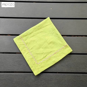 Premium kalite geri dönüşümlü özel logo tasarım nakış yıkanmış pamuk lüks masa peçeteler düğün dekorasyon için - Product Image 6