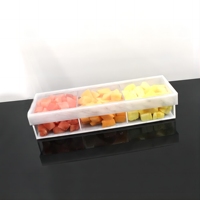 Marmer Acryl Drie Sectionele Tray Divider Glitter Lucite Opbergdoos Voor Koekjesfruit Plak Chocolade
