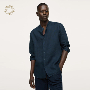 Camicie da <span class=keywords><strong>Uomo</strong></span> in <span class=keywords><strong>Lino</strong></span> Organico Sostenibile a Maniche Lunghe, Eco-Friendly, Casual, con Bottoni - Product Image 1