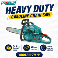 Gergaji Mesin Bensin PUSELLO 54.6cc 20 Inci 2-Tak 2600W Daya Tinggi untuk Pertanian & Penebangan Kayu