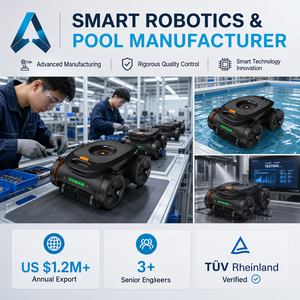 Fabrikneuer smarter Poolreiniger: Hybrid, kabelgebunden/kabellos, Allradantrieb, hohe Saugkraft, schwimmender Oberflächenskimmer und -kehrer - Product Image 6