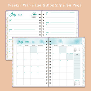 Carnet A5 à couverture rigide Agenda et calendrier de la <span class=keywords><strong>semaine</strong></span> avec carte d'autodiscipline Livre élégant en cuir à bobines pour le commerce extérieur - Product Image 1