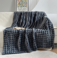 Meistverkaufte Einfarbige Bubble-Texturierte Flanell-Fleece-Decke 3D Bubble Plüsch-Decke Superweich für Sofa Bett Büro Nickerchen