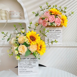 Bouquet de tournesols artificiels Muyu Chronicles en soie, réaliste, pour la décoration de la maison, arrangement floral - Product Image 1