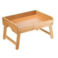 Plateau de nourriture Portable de haute qualité plateau de collation en bois Table pratique plateau en bois pliant avec pieds pliants