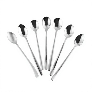 Stainless Steel Long Handle <b>Spoon</b> Set Ice Cream Tea <b>Coffee</b> Dessert Serving and Stirring Tableware - Product Image 1