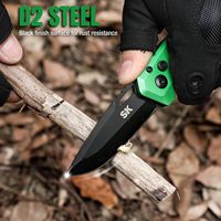 Couteau de poche SK, couteau pliant pour hommes, couteaux EDC avec lame en acier D2 pour couper le carton, le cuir, le tapis, le mousse, le PVC