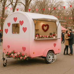 Camion de restauration mobile multifonctionnel de 2,5 m pour la vente de nourriture de rue, de collations, de chips, kiosque de vente ambulante avec équipement complet - Product Image 3