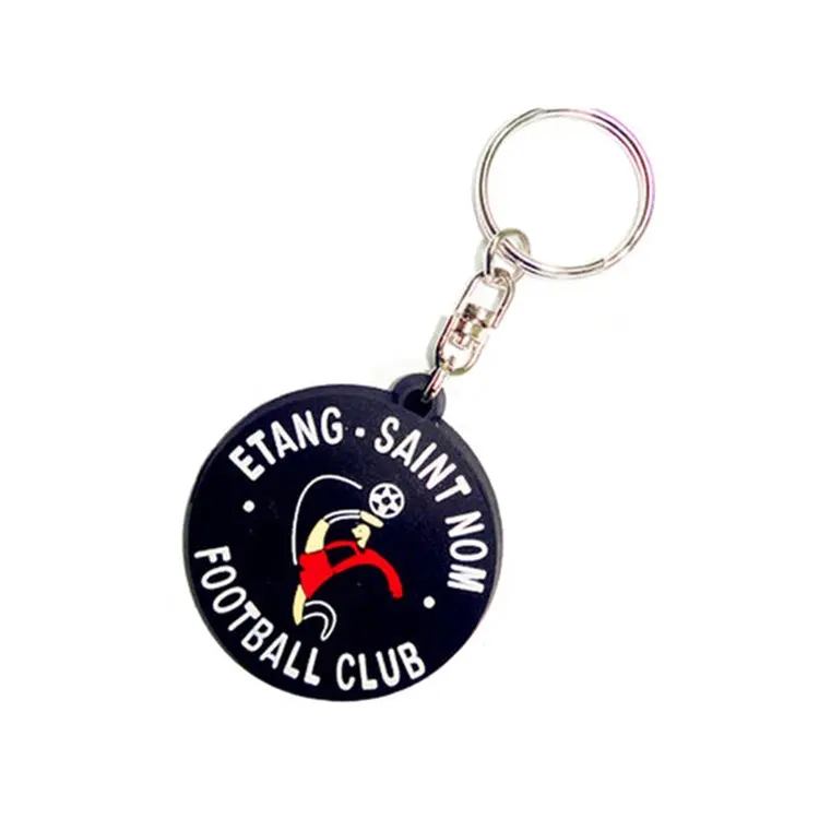 Manufacturer Round Custom Name Printing Advertising 3D Soft PVC Rubber Keychain
