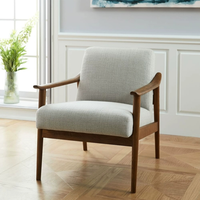 Chaises de loisirs en tissu PU au design moderne Mobilier de restaurant en bois massif Mobilier de salon Chaise longue Chaise en bois Fauteuil