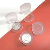 Palette de fard à joues cosmétique vide en plastique transparent mat avec logo personnalisé emballage de maquillage étui compact poudre pressée carrée