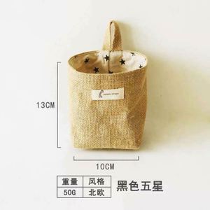 Sac de rangement suspendu en polyester et coton imperméable, style campagnard, avec fermeture éclair, poche intérieure et poignée, idéal pour le bureau - Grande Vente - Product Image 2